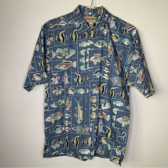 Cooke Street Tropical Fish Short Sleeve Luau Shirt in Size Large - Picture 4 of 5